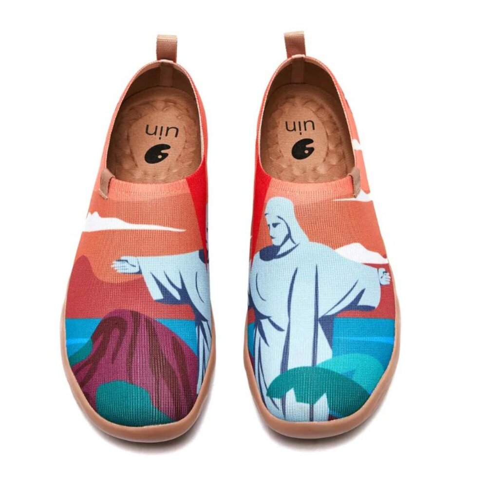 UIN Men's Loafers Knitted Walking Casual Travel Shoes (Christ the Redeemer)